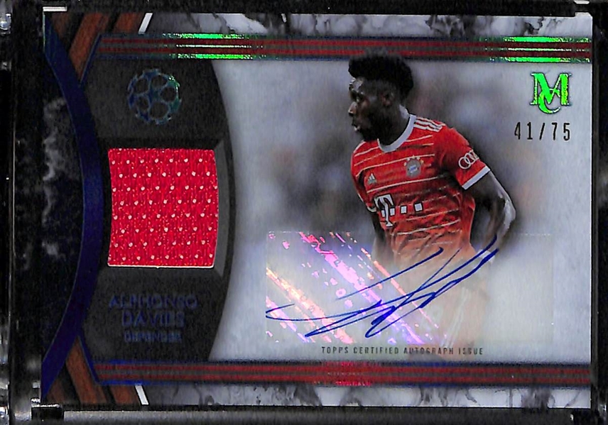Lot of (37) 2022-23 UEFA Soccer Cards inc. Immaculate Joao Felix Signature Moves Booklet Autograph Patch (#/50), Museum Collection Alphonso Davies Autograph Patch (#/75), +